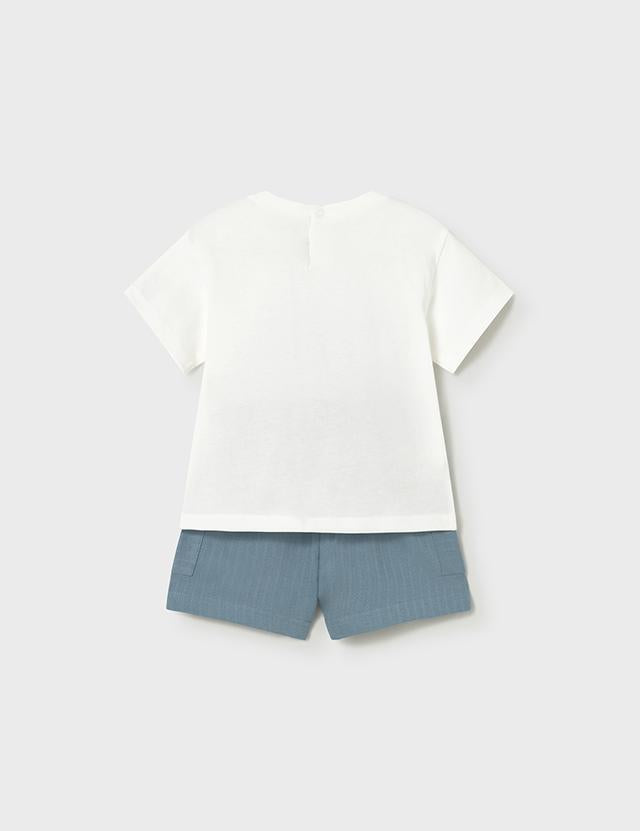 Complet 2  pezzi pantalone corto neonato 