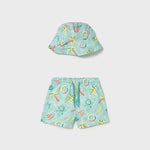 Completo costume e cappello reversibili protezione solare neonato 