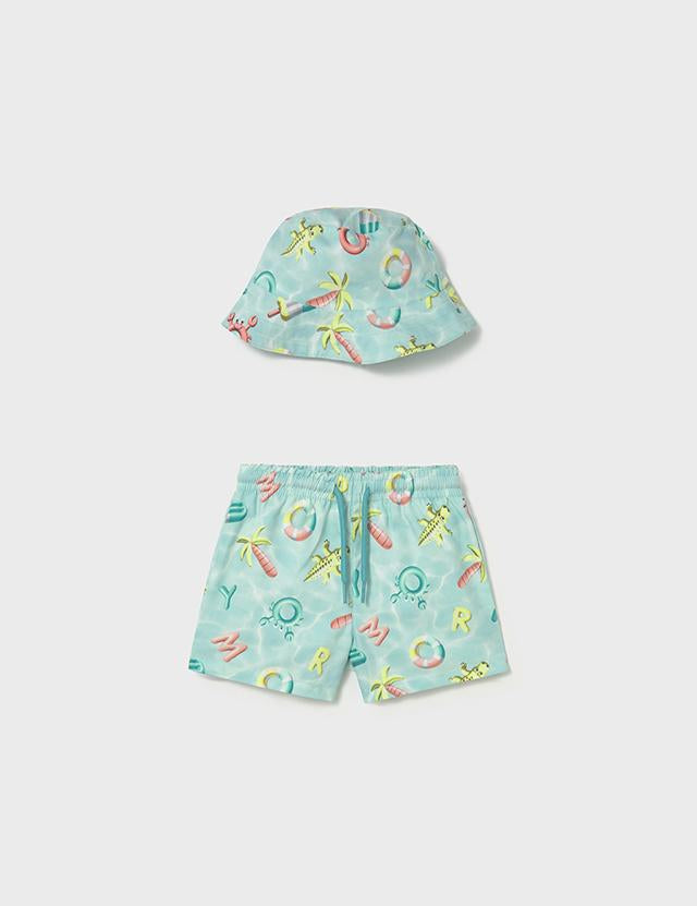 Completo costume e cappello reversibili protezione solare neonato 