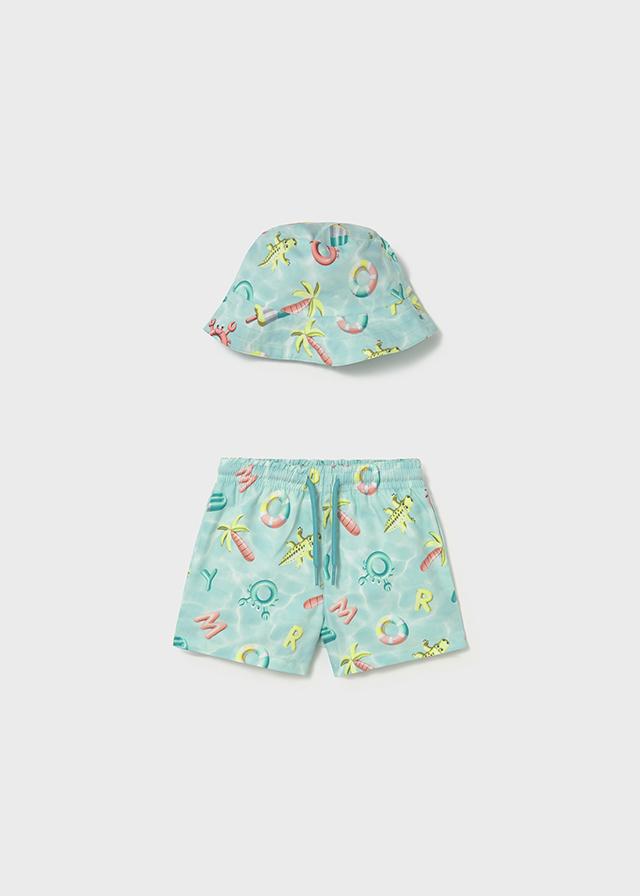 Completo costume e cappello reversibili protezione solare neonato 