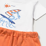 Completo in maglia bermuda e maglietta neonato 