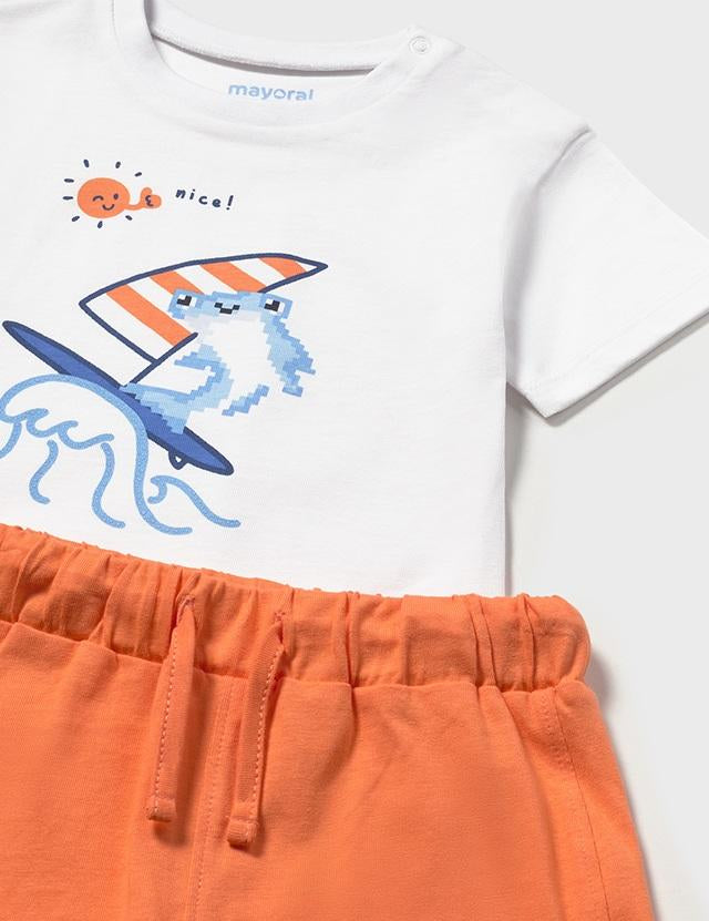 Completo in maglia bermuda e maglietta neonato 
