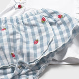 Completo gonna quadri e maglietta neonata 