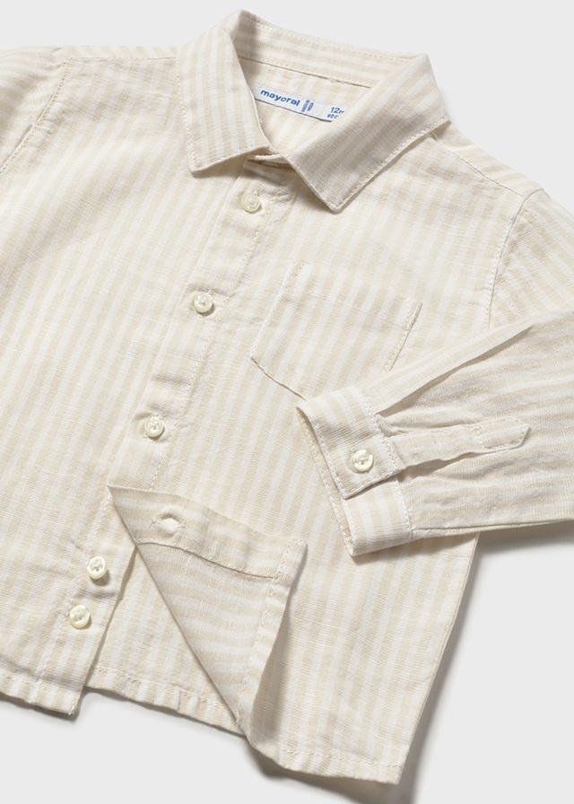 Camicia in lino manica lunga neonato 