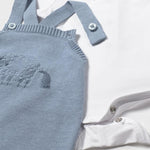 Completo salopette tricot body neonato 