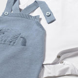 Completo salopette tricot body neonato 