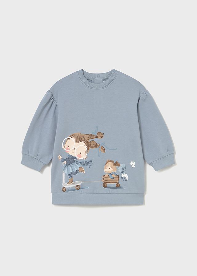 Vestito felpa grafica neonata Mayoral 