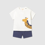 Completo in maglia bermuda e maglietta interattiva neonato 
