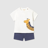 Completo in maglia bermuda e maglietta interattiva neonato 