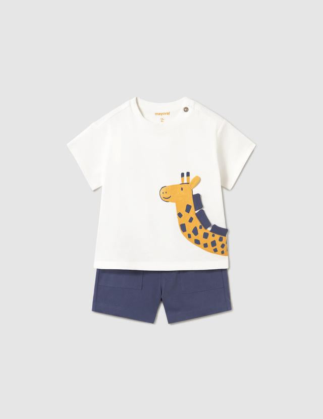 Completo in maglia bermuda e maglietta interattiva neonato 