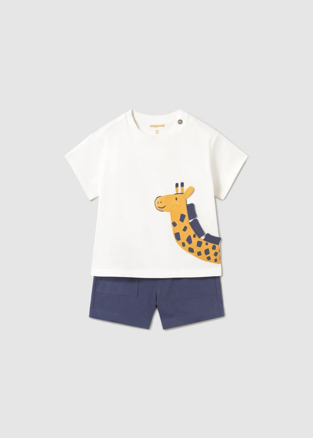 Completo in maglia bermuda e maglietta interattiva neonato 