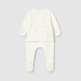 Completo ghettina e maglioncino tricot neonata 