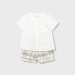 Completo pantaloncino e camicia neonato 