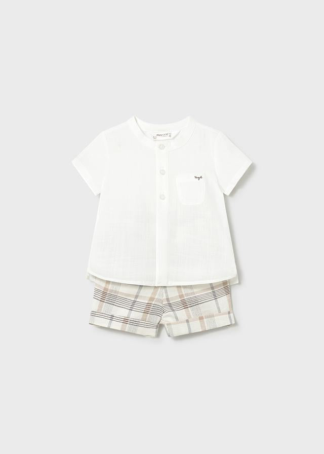 Completo pantaloncino e camicia neonato 