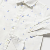 Camicia in lino manica lunga neonato 
