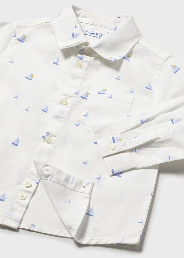 Camicia in lino manica lunga neonato 