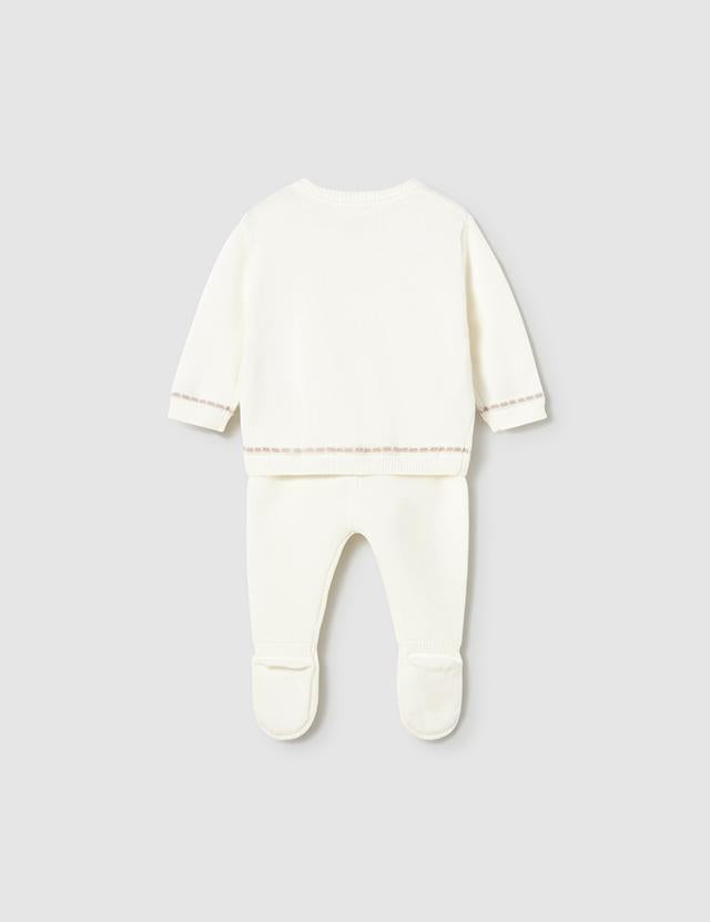 Completo ghettina e maglione tricot neonato<BR/> 