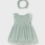 Vestito tulle con cerchietto neonata 
