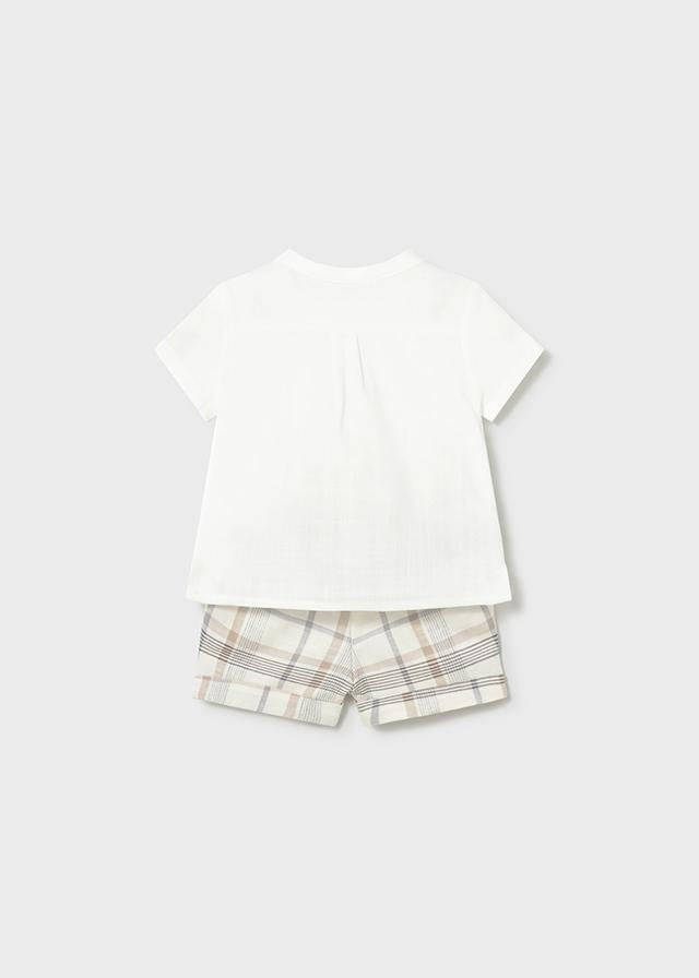 Completo pantaloncino e camicia neonato 