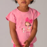 Completo leggings stampato neonata 