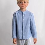 Completo bermuda e maglietta manica lunga in lino bambino<BR/> 