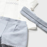 Completo cerimonia pantaloncino e camicia neonato 
