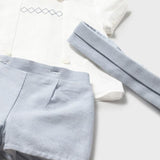 Completo cerimonia pantaloncino e camicia neonato 