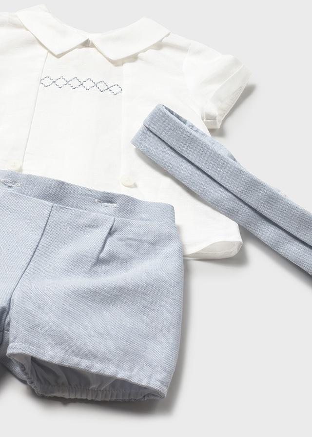 Completo cerimonia pantaloncino e camicia neonato 
