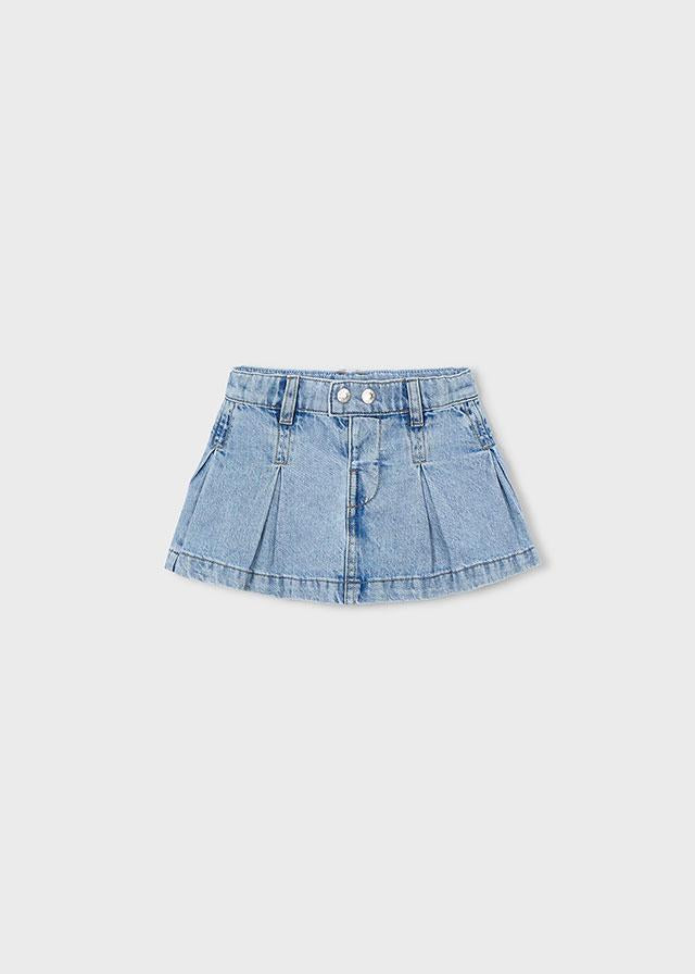 Gonna jeans con pieghe bambina 