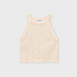 Top con collo all'americana bambina 
