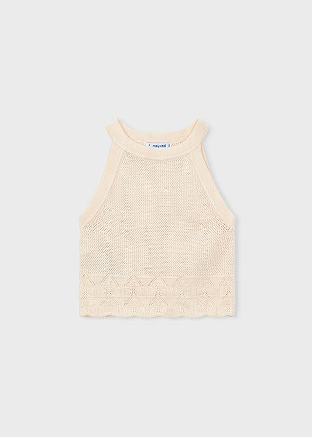 Top con collo all'americana bambina 