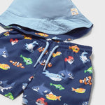 Completo costume e cappello reversibili protezione solare neonato 