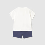 Completo in maglia bermuda e maglietta interattiva neonato 