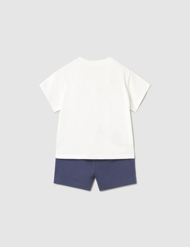 Completo in maglia bermuda e maglietta interattiva neonato 