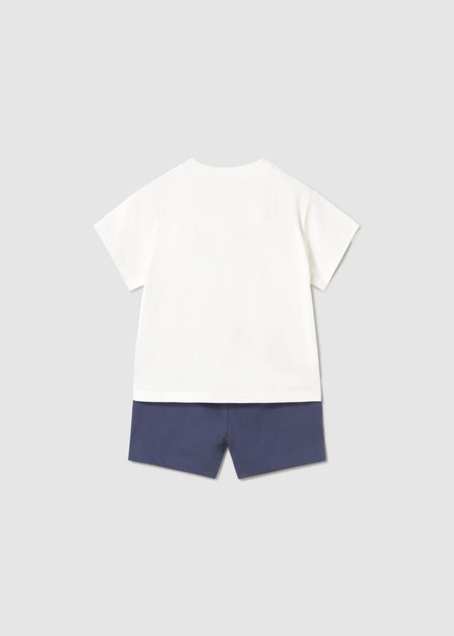 Completo in maglia bermuda e maglietta interattiva neonato 