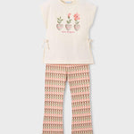 Completo leggings flare a fantasia 