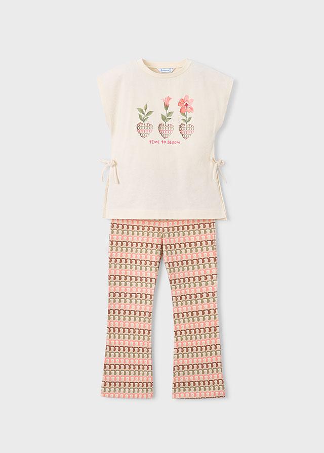 Completo leggings flare a fantasia 