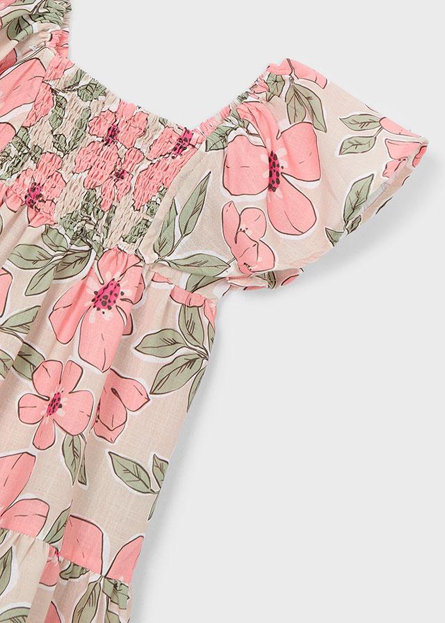 Vestito stampato nido d'ape bambina 