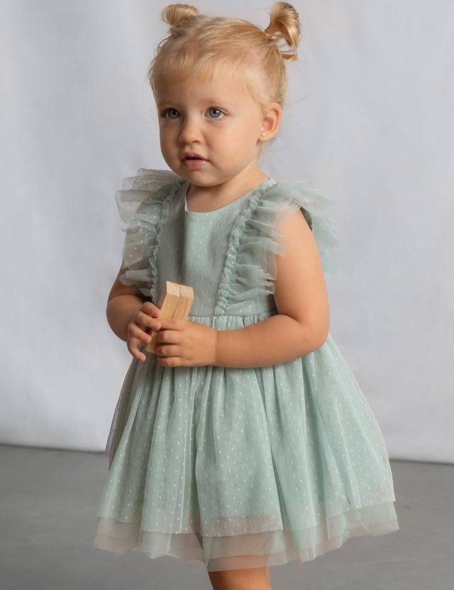 Vestito tulle con cerchietto neonata 