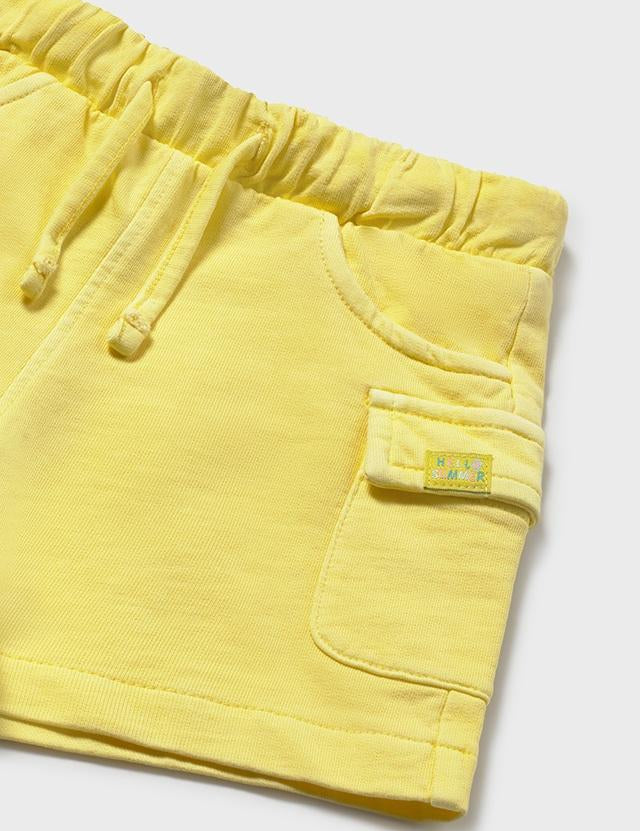 Bermuda in tuta per neonato giallo 