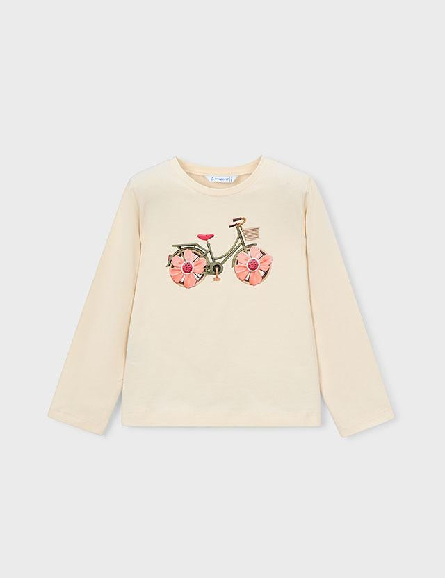 Maglietta manica lunga bicicletta bambina 