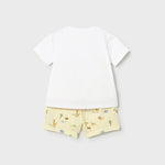 Completo 4 pezzi pantalone corto neonato 