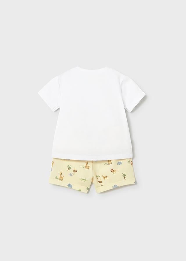 Completo 4 pezzi pantalone corto neonato 