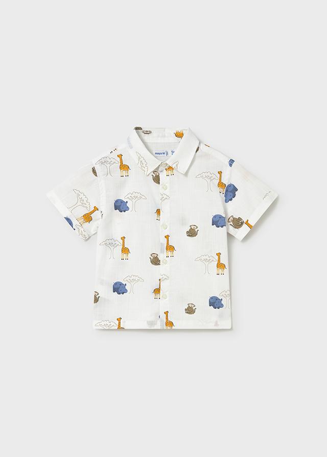 Camicia stampata animaletti neonato 