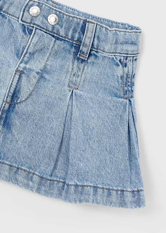 Gonna jeans con pieghe bambina 