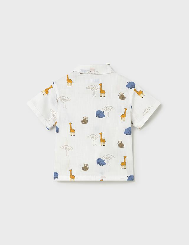 Camicia stampata animaletti neonato 