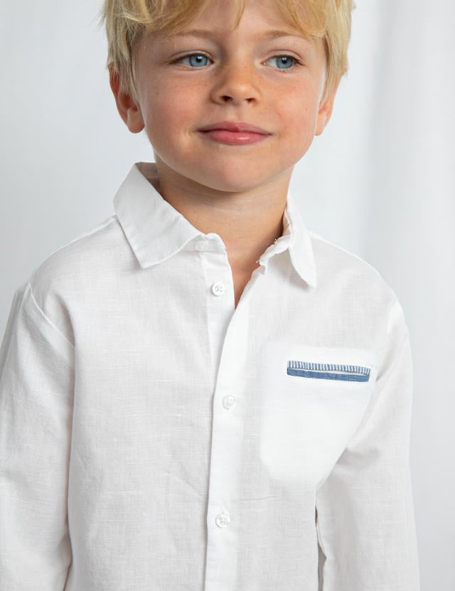 Camicia manica lunga in lino elegante bambino 