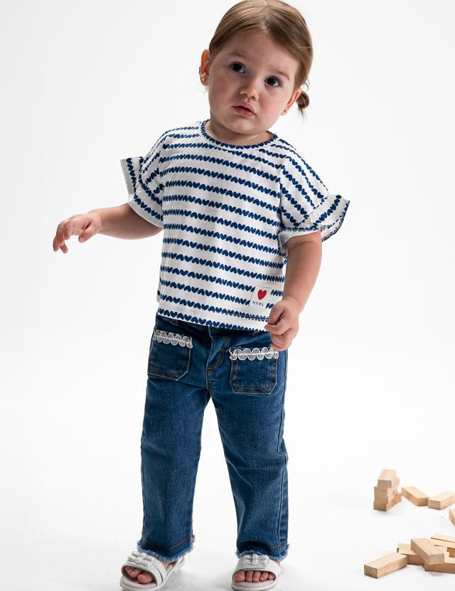 Pantalone denim lungo neonata 