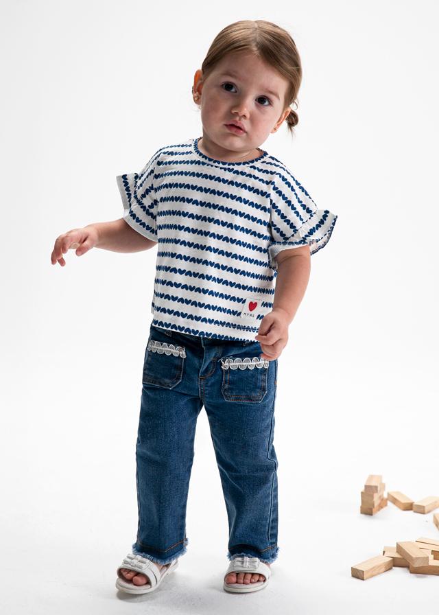 Pantalone denim lungo neonata 