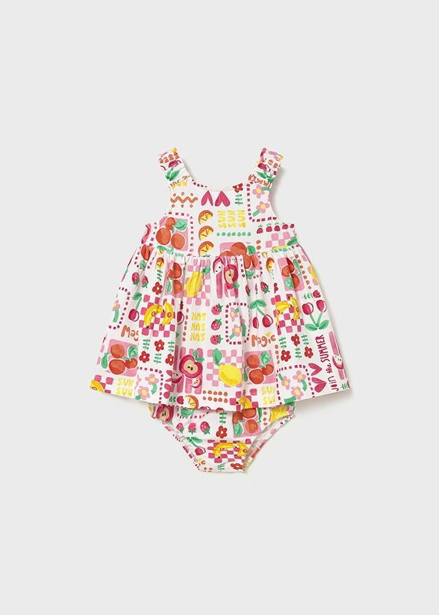 Vestito stampato con copripannolino neonata 